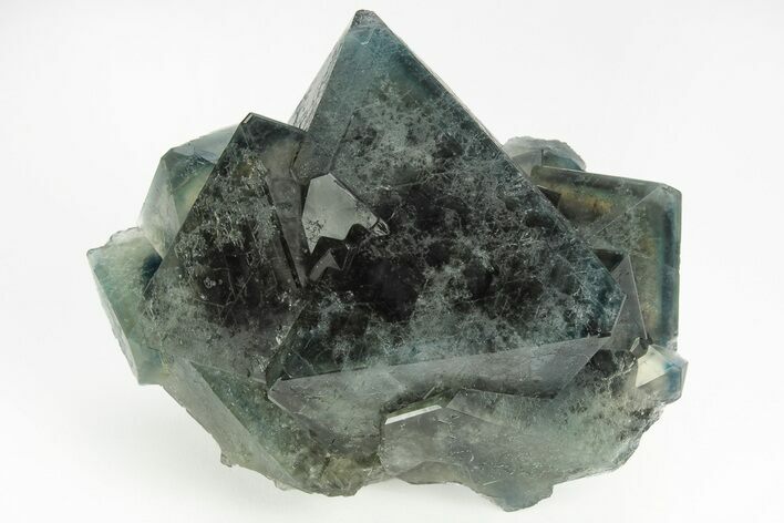 Phenomenal, Blue-Green Octahedral Fluorite Cluster - China #215757